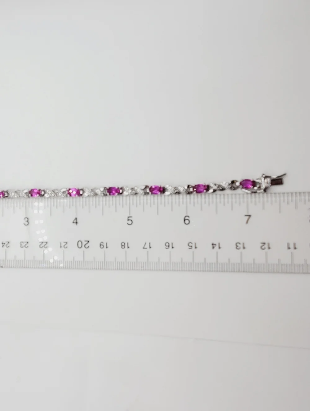 4 Carat Pink Sapphire & Diamond Accent - 925 Sterling Silver Twist Bracelet